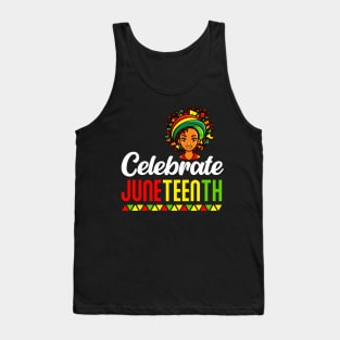 African Black Girl Toddler Girls Kids Celebrate Juneteenth Tank Top